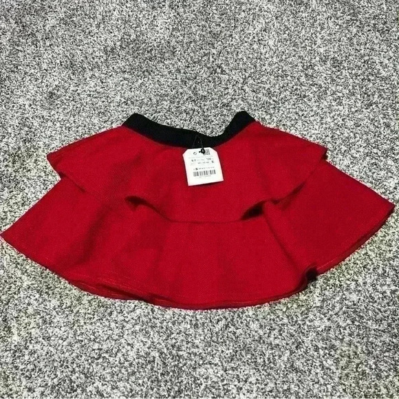 Zara Girls Soft Collection Skirt Size 6/7 Or 120 Cm NWT Red Ruffle, Holiday - Picture 1 of 8